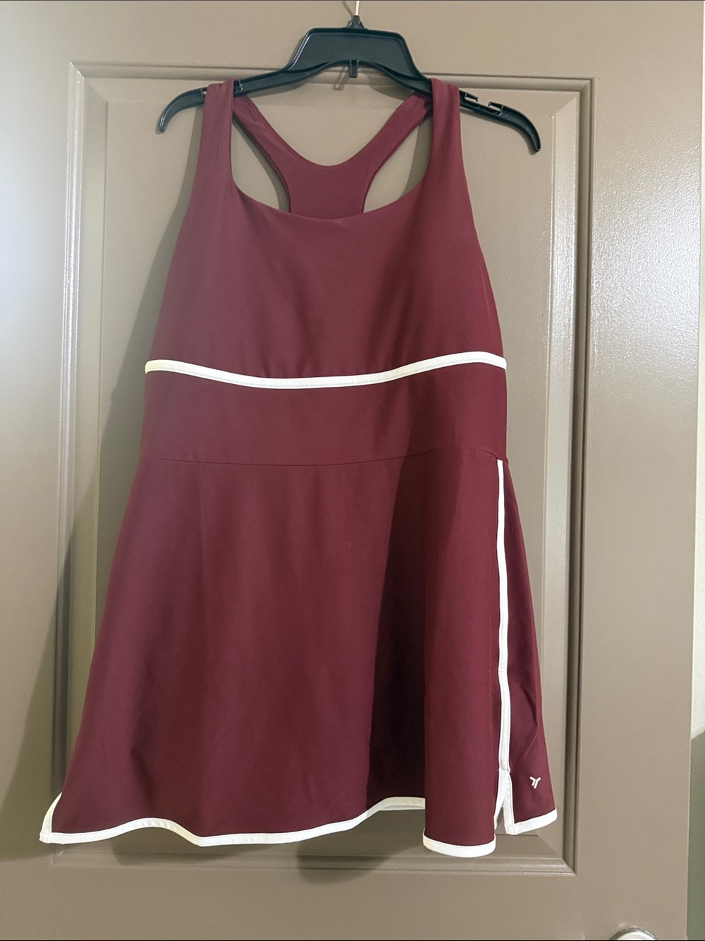 Old Navy Maroon Athletic Tennis Dress with White Trim